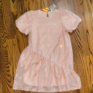 Hayden girl blush pink sparkle dress size medium (9-10) NWT